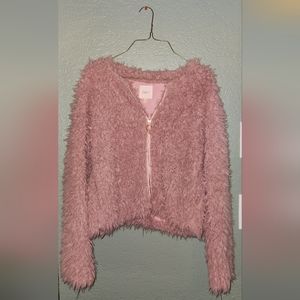 Fluffy blush pink junior jacket - New